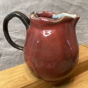 Studio Crafted Pottery Ceramic Jug Mixed Glazes Unique Signed Piece 4.5"
